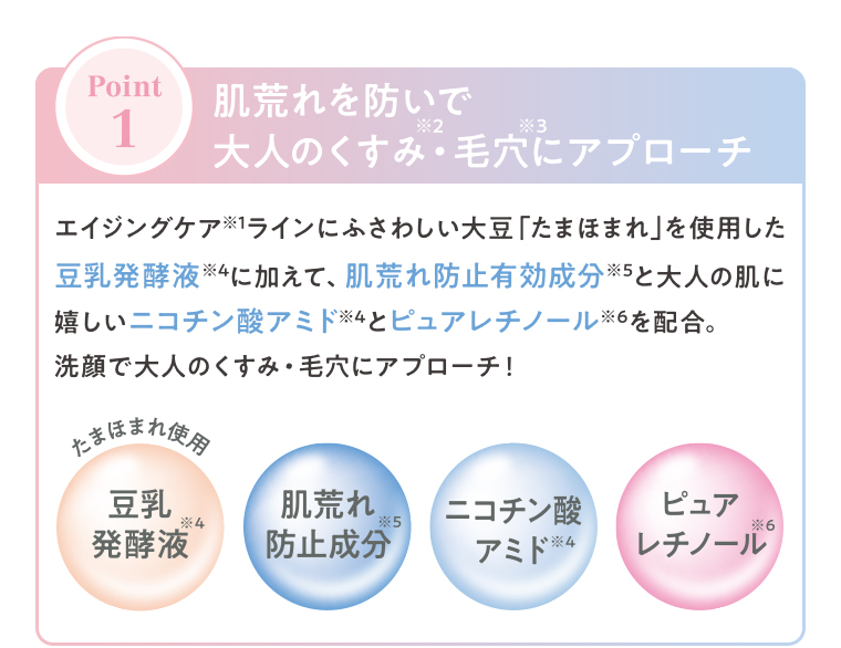 POINT01 大人のくすみ 毛穴にアプローチ