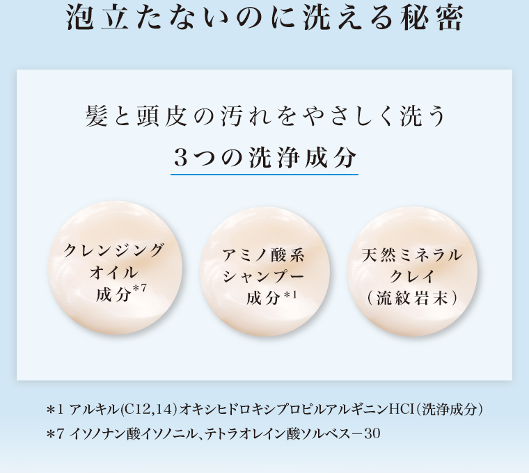 泡立たないのに洗える秘密