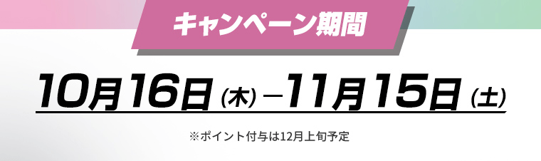 キャンペーン期間10月16日（木）～11月15日（土）