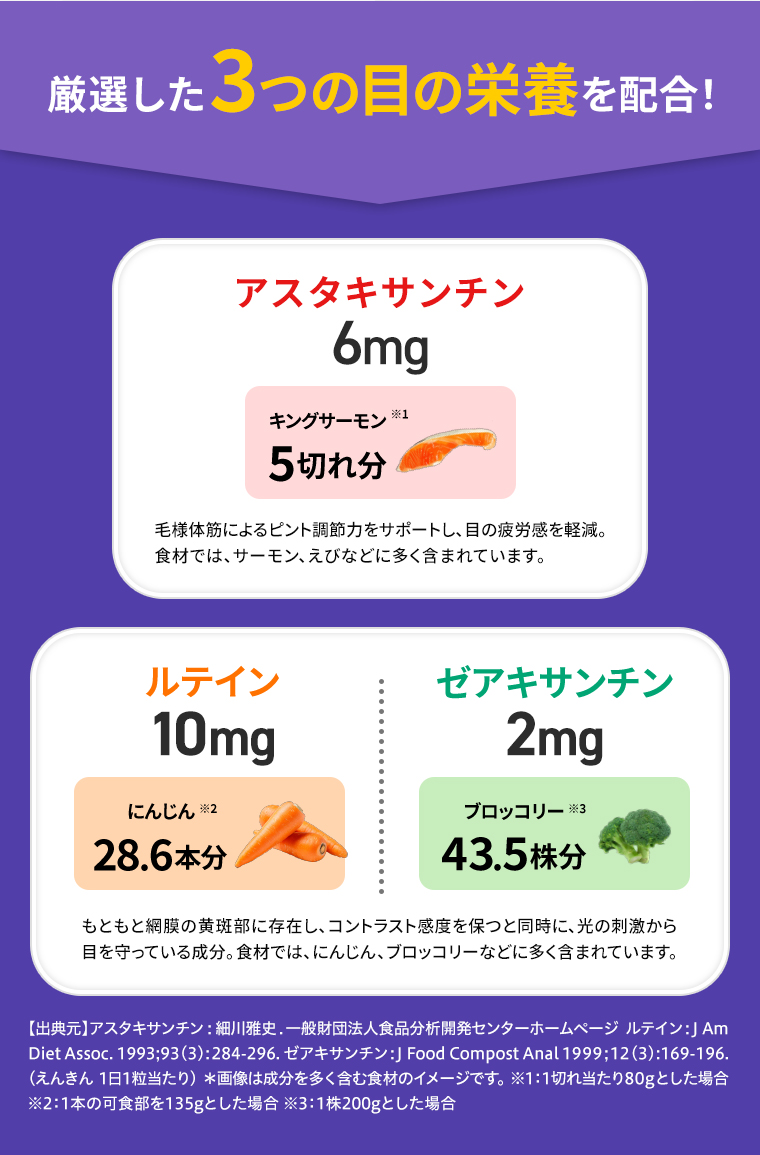 3つの目の栄養を配合