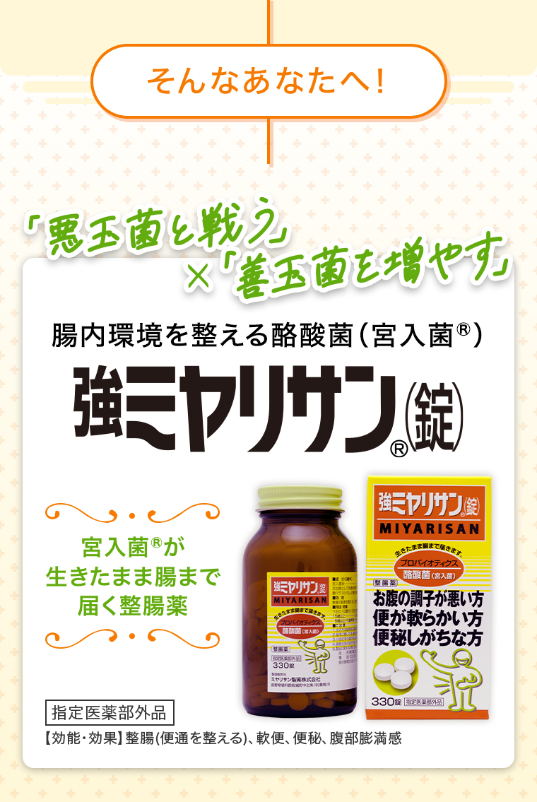 腸内環境を整える酪酸菌 強ミヤリサン
