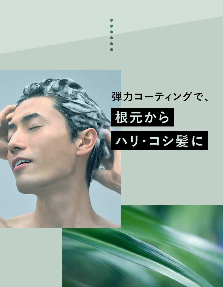 弾力コーティングで、根元からハリ・コシ髪に