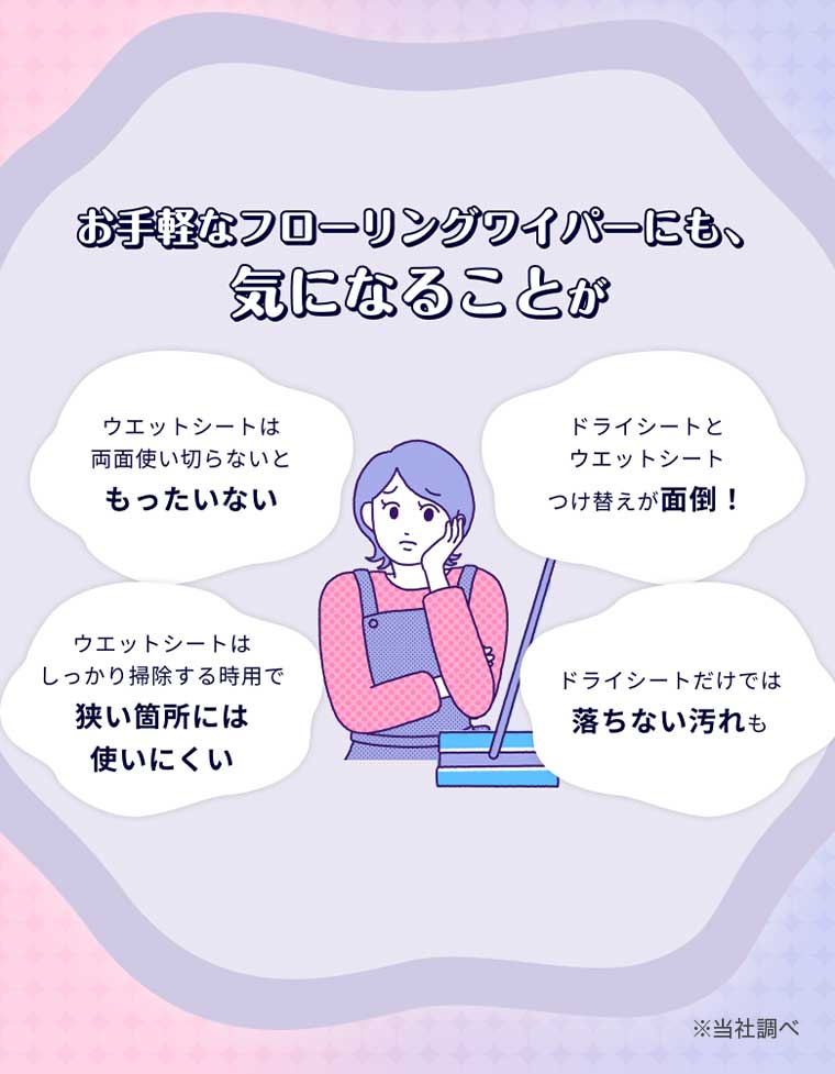 お手軽なフローリングワイパーにも、気になることが