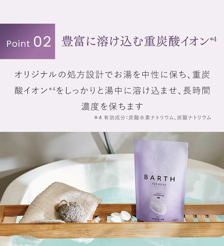 Point02 豊富に溶け込む重炭酸イオン