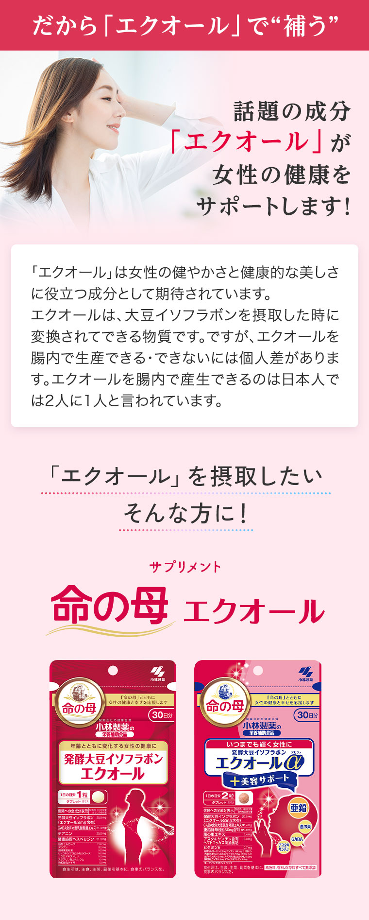 だから「エクオール」で補う
