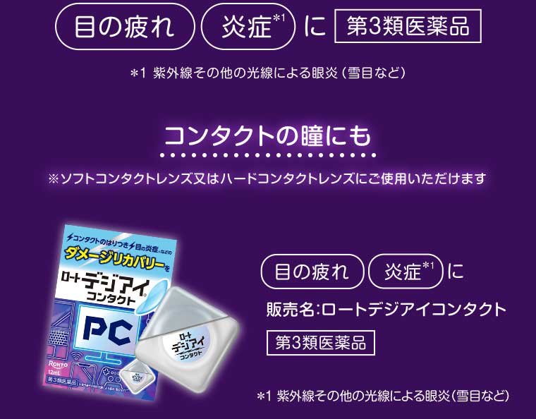 コンタクトの瞳にも