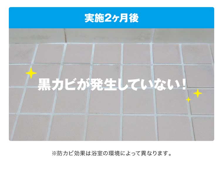 実施2ヶ月後 黒カビが発生していない!
