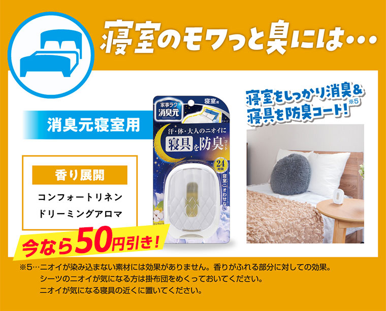寝室のモワっと臭には…消臭元寝室用