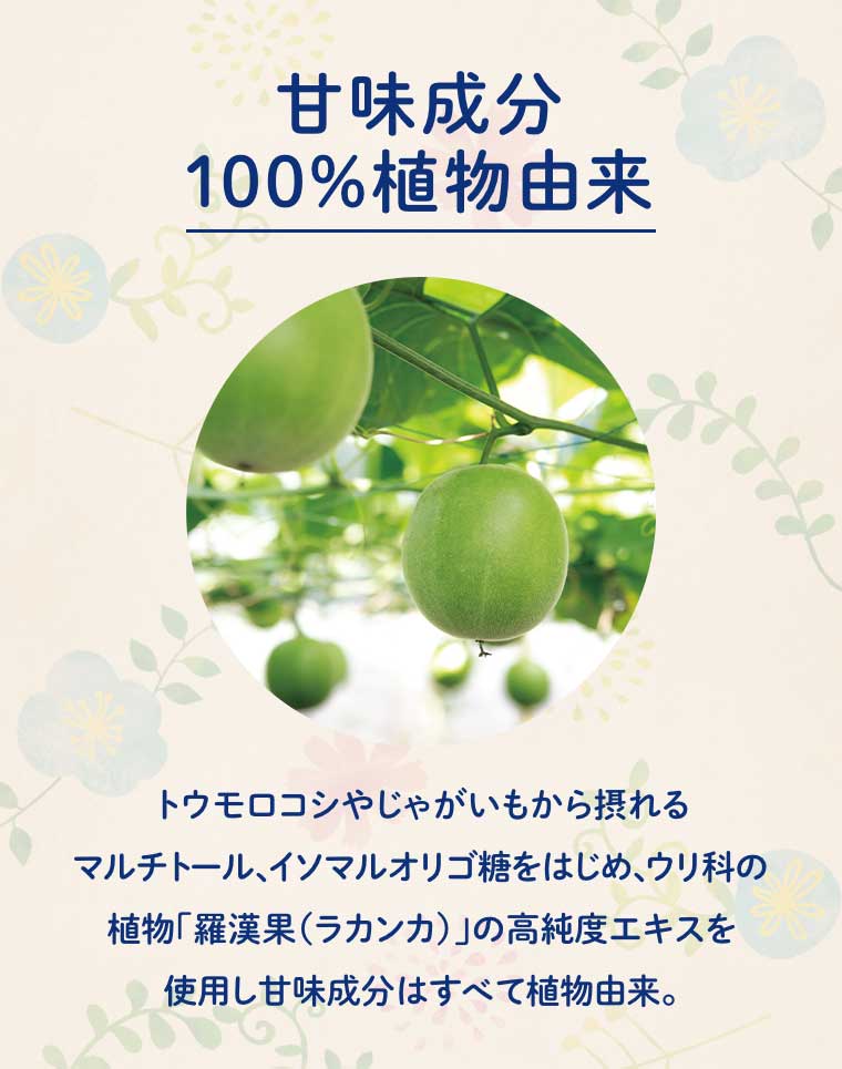 甘味成分 100%植物由来