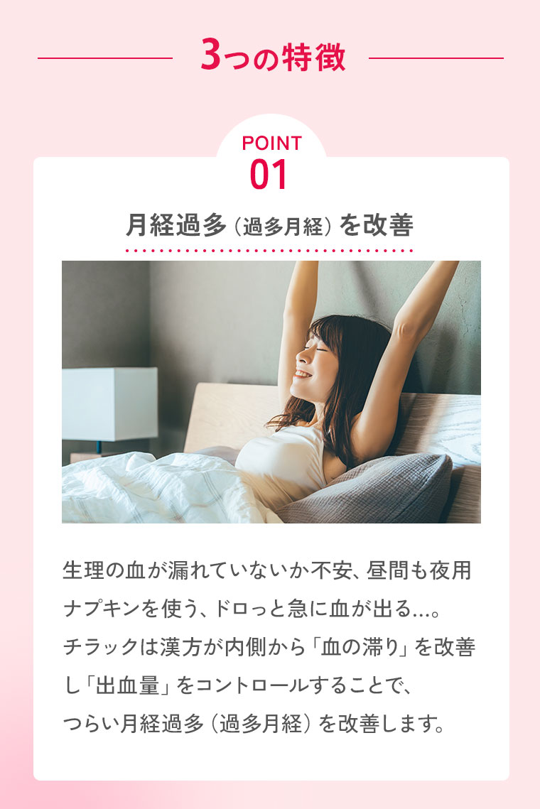 POINT1 月経過多(過多月経)を改善