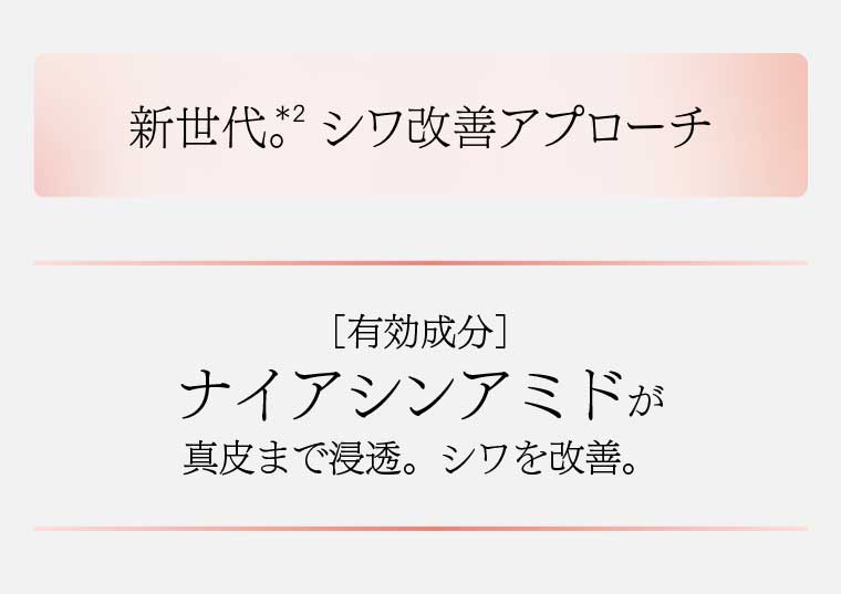 新世代。シワ改善アプローチ