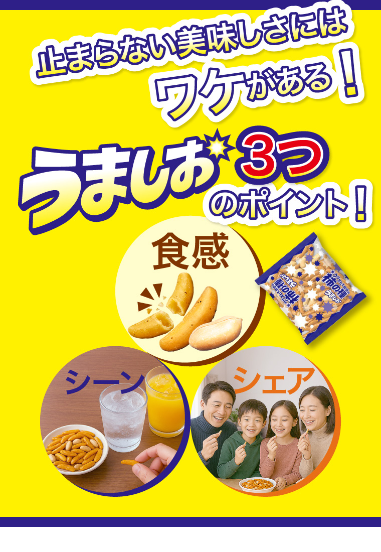 止まらない美味しさにはワケがある！うましお3つのポイント！