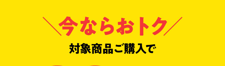今ならおトク 対象商品ご購入で