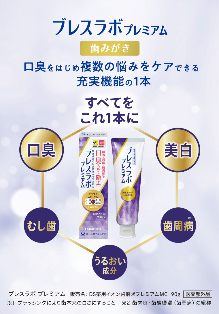 口臭をはじめ複数の悩みをケアできる充実機能の1本 すべてをこれ1本に