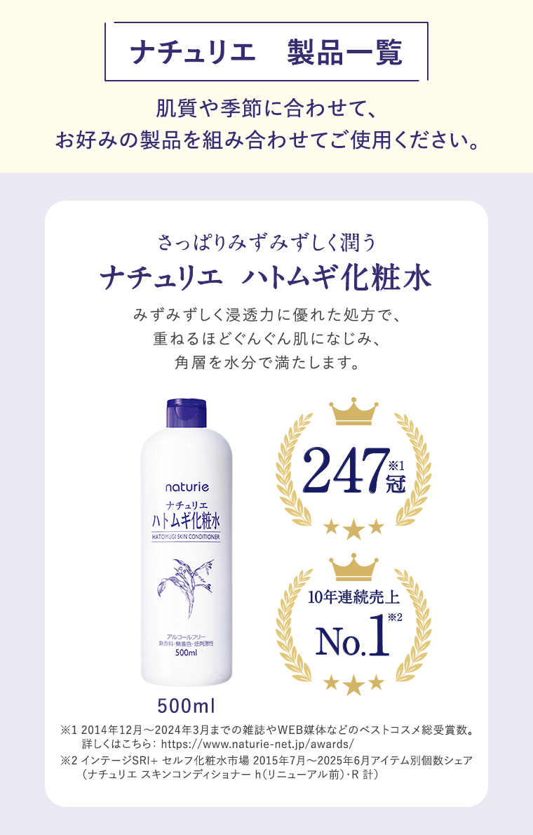 ナチュリエ製品一覧