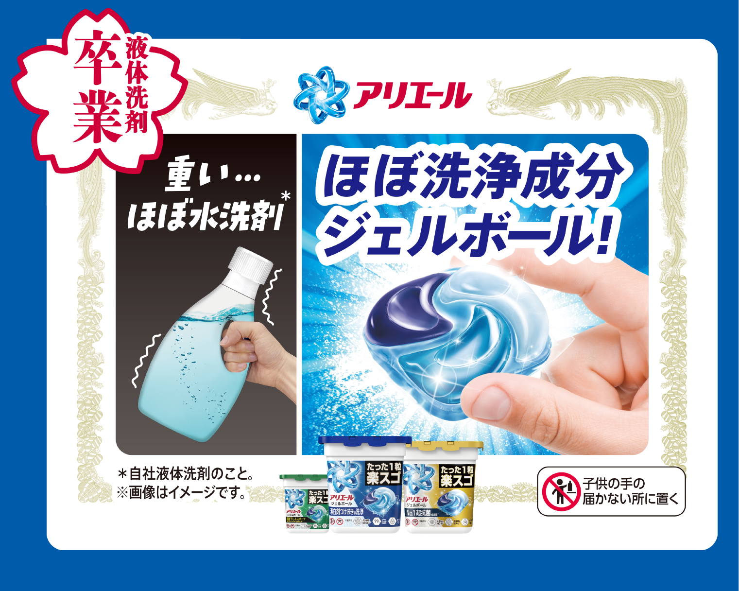 液体洗剤卒業 重い...ほぼ水洗剤 ほぼ潜在成分ジェルボール！