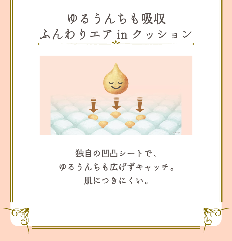 ゆるうんちも吸収 ふんわりエアinクッション