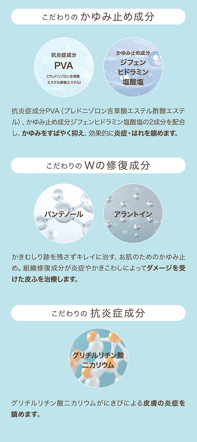 こだわりのかゆみ止め成分