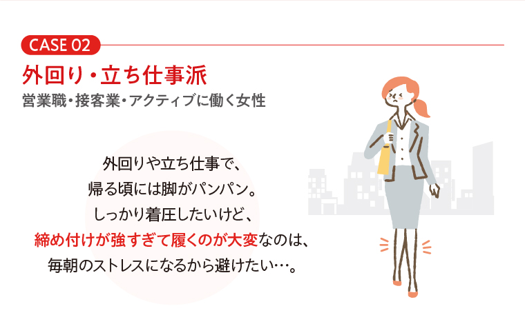 CASE 02　外回り・立ち仕事派
