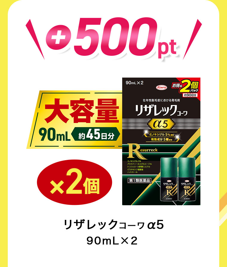 +500pt。リザレックコーワα5 90mL×2。