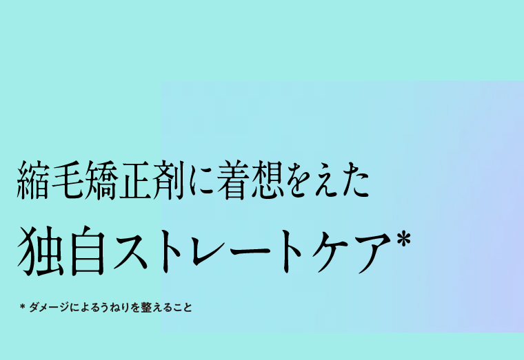 縮毛矯正剤に着想をえた独自ストレートケア