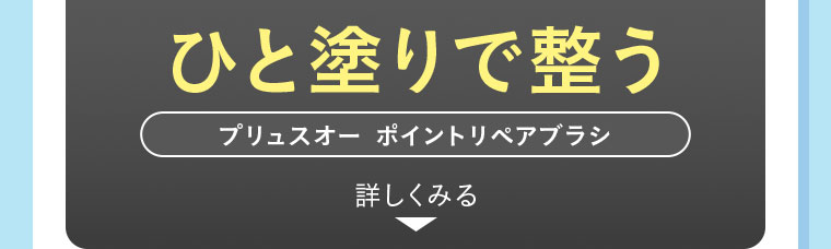 ひと塗りで整う。プリュスオー ポイントリペアブラシ。詳しくみる。