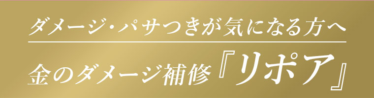 ダメージ・パサつきが気になる方へ。金のダメージ補修「リポア」。