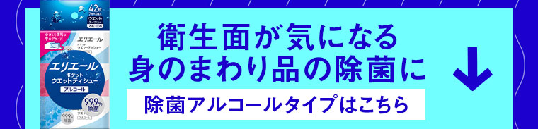 衛生面が気になる身のまわり品の除菌に。除菌アルコールタイプはこちら。
