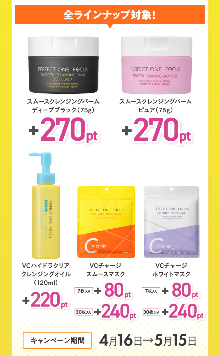 全ラインナップ対象！キャンペーン期間　4月16日→5月15日