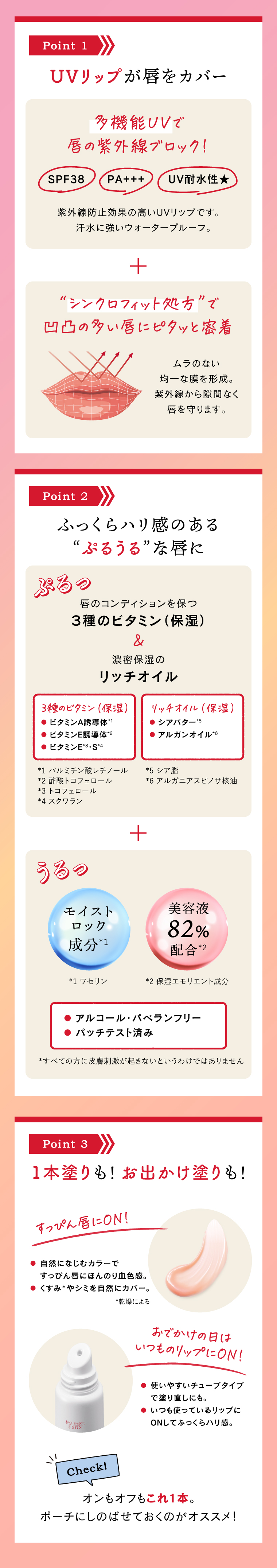 多機能UVで唇の紫外線ブロック