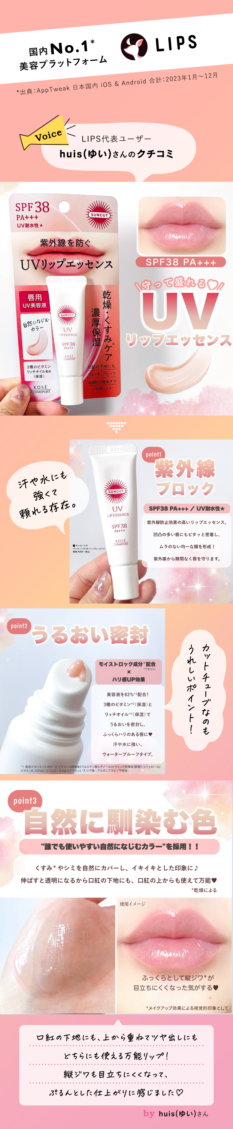 LIPS代表ユーザーhuis(ゆい)さんのクチコミ