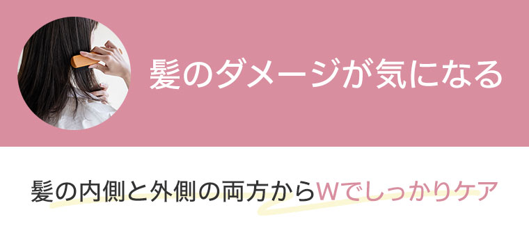 髪のダメージが気になる。髪の内側と外側の両方からWでしっかりケア。