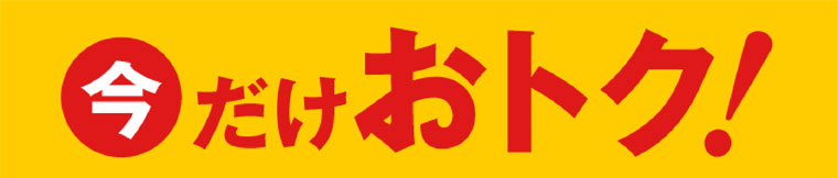 今だけおトク!