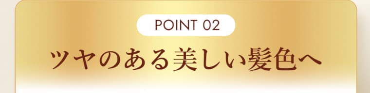POINT 02 ツヤのある美しい髪色へ