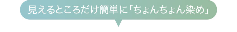 見えるところだけ簡単に「ちょんちょん染め」。