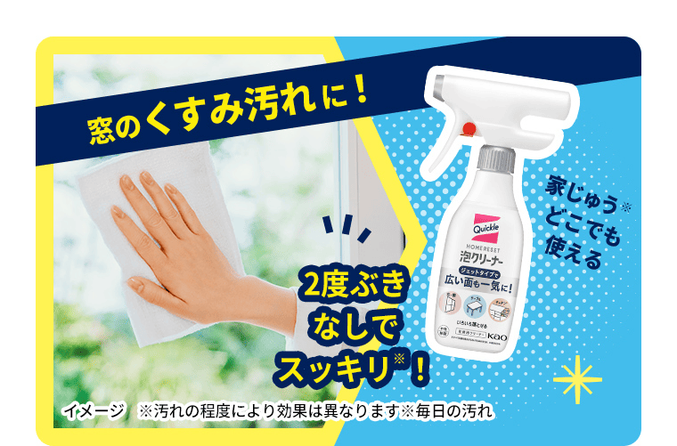 窓のくすみ汚れに！2度ぶきなしでスッキリ！