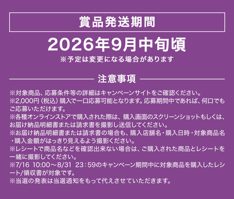 賞品発送期間