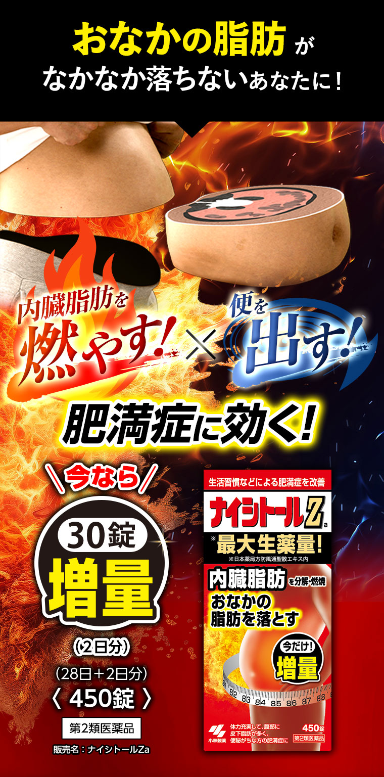 おなかの脂肪がなかなか落ちないあなたに！内臓脂肪を燃やす！便を出す！肥満症に効く！