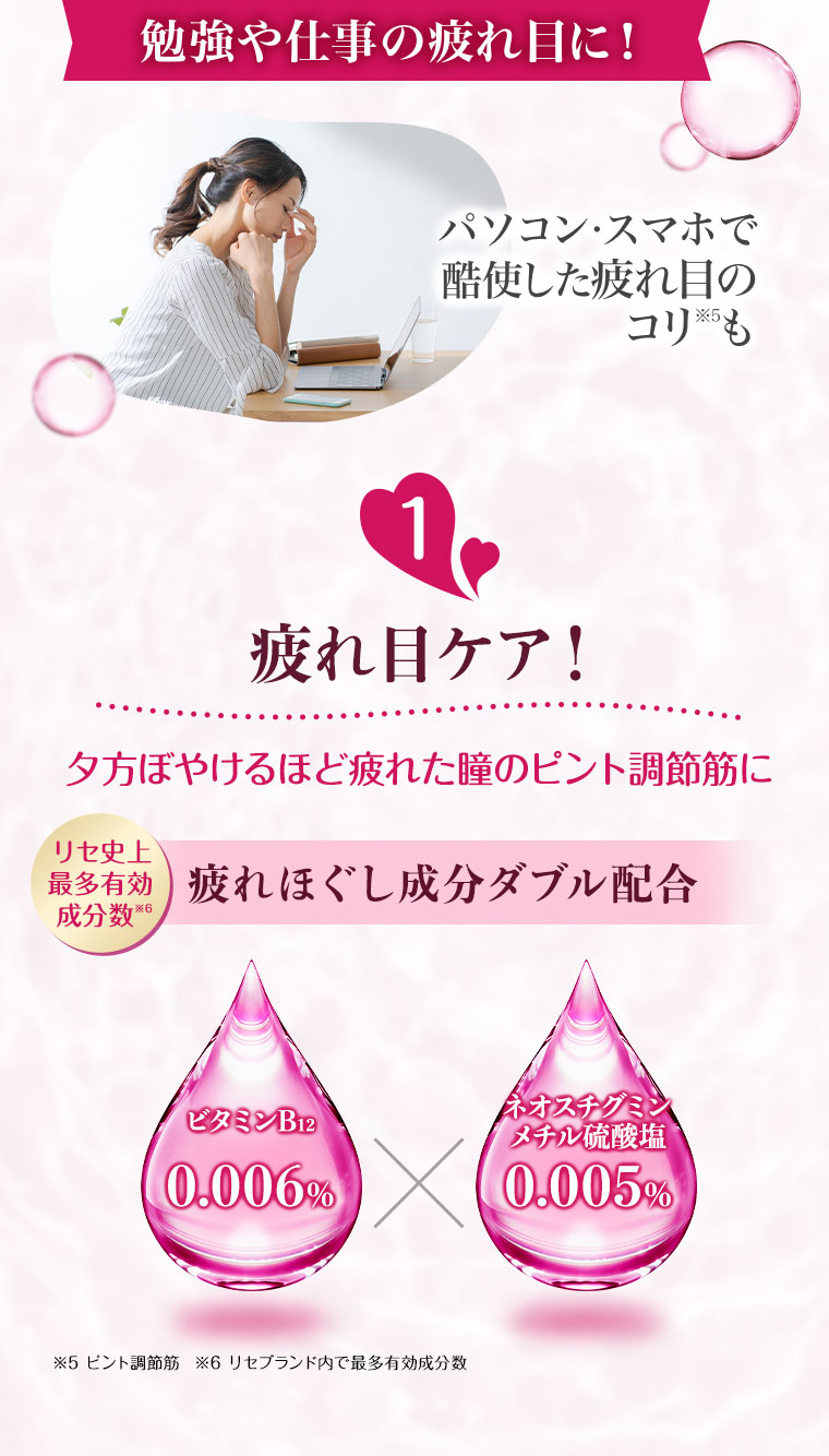 勉強や仕事の疲れ目に!