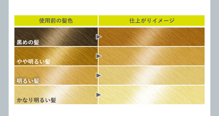 使用前の髪色　仕上がりイメージ