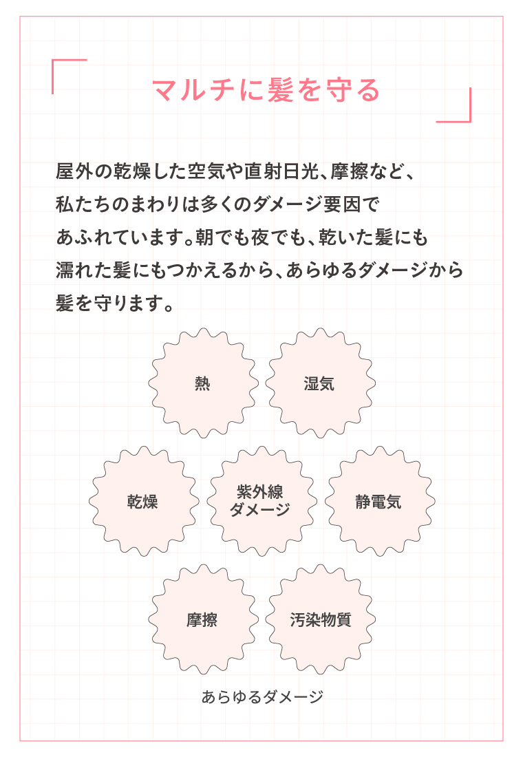 マルチに髪を守る
