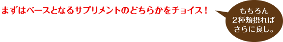まずはベースとなるサプリメントのどちらかをチョイス！
