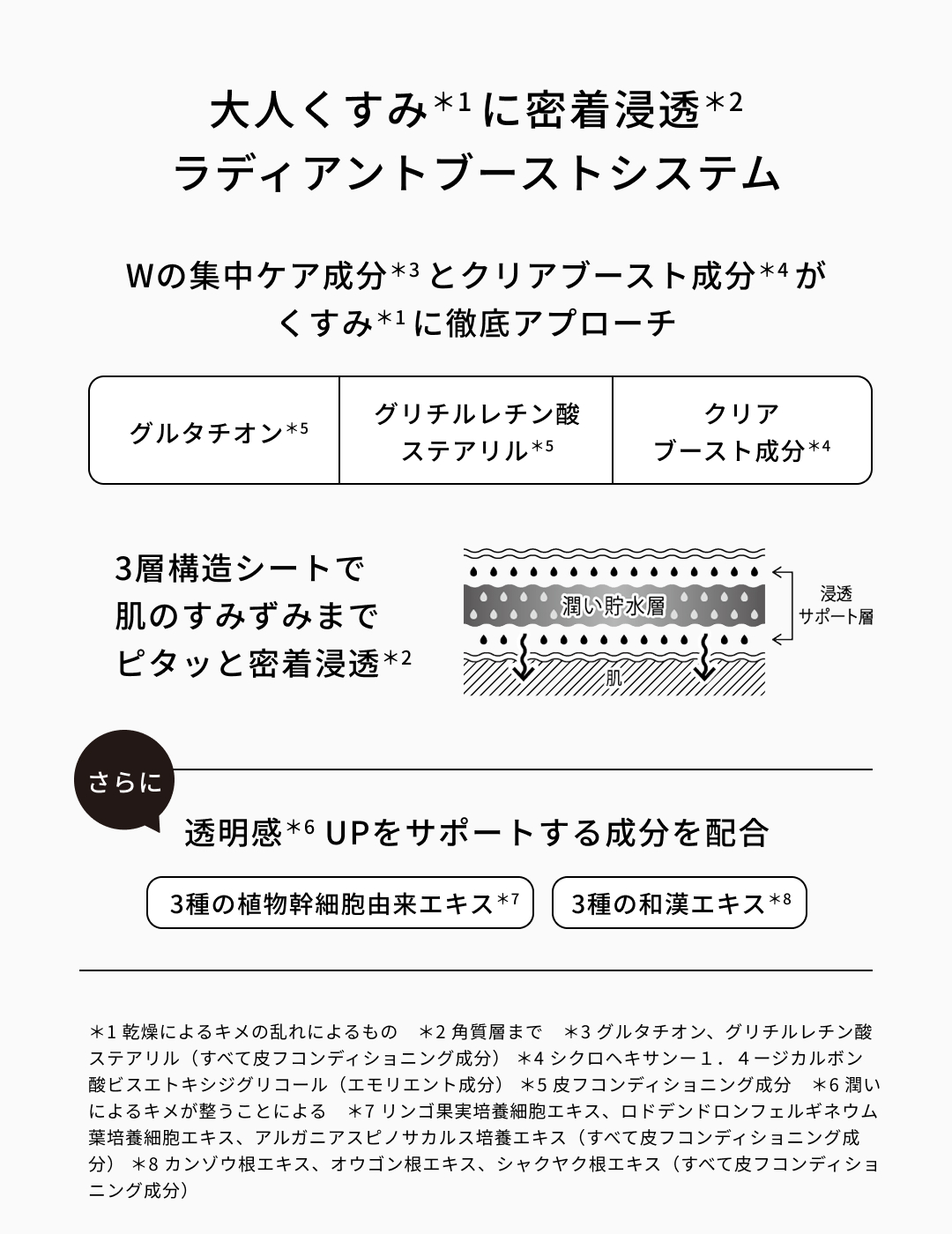 大人くすみに密着浸透ラディアントブーストシステム