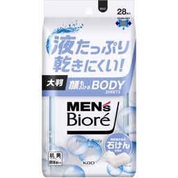 メンズビオレ顔もふけるボディシート石けんの香りの画像