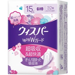 ウィスパーおりもの＆水分ケアパンティライナ１５ｃｃの画像