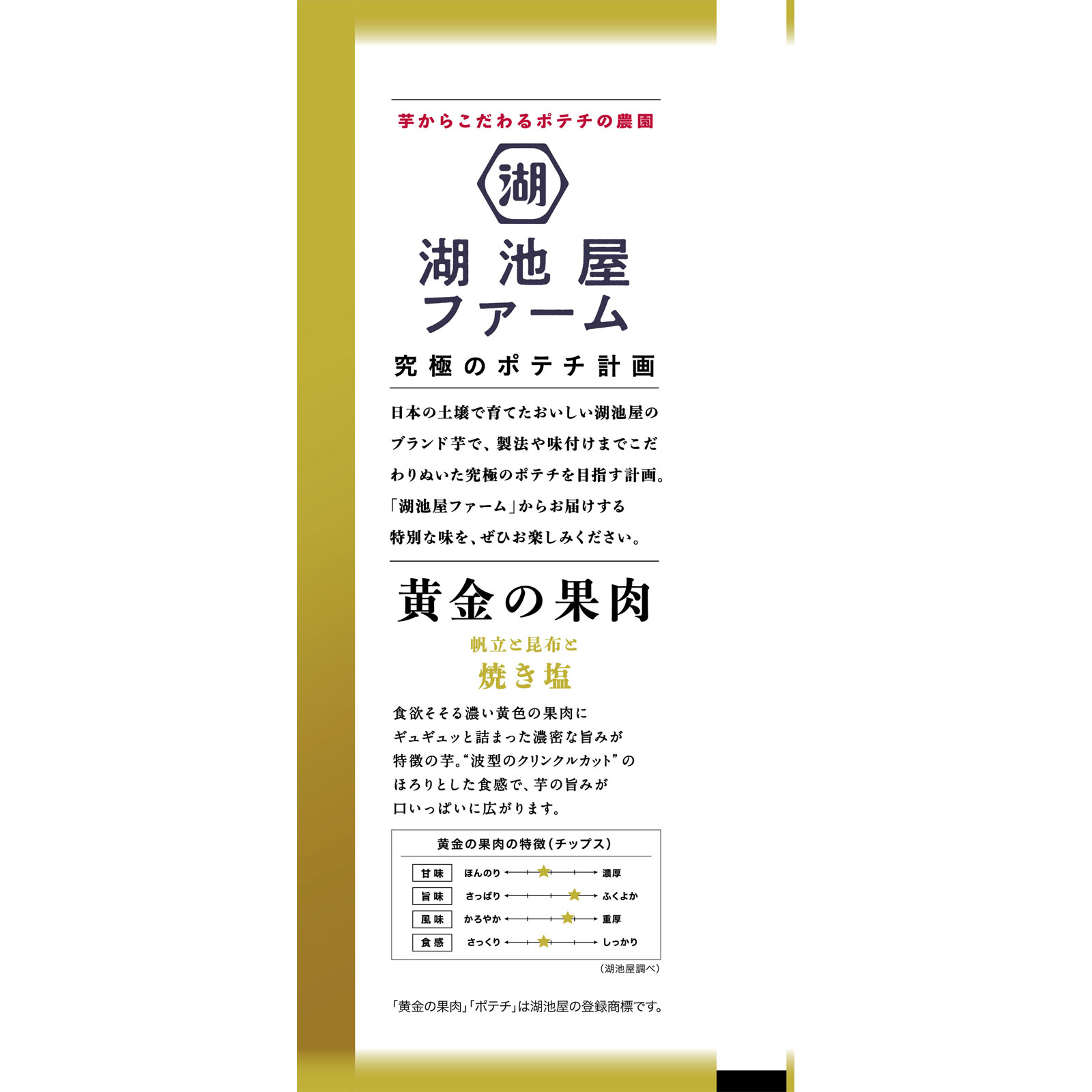 湖池屋ファーム 黄金の果肉 焼き塩 ５５ｇ 湖池屋