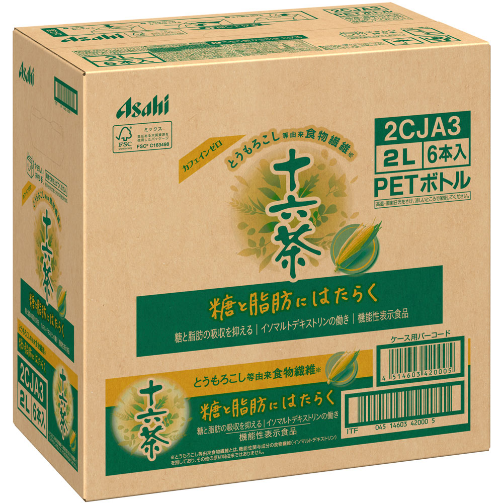 十六茶糖と脂肪にはたらく ケース ２Ｌ×６ アサヒ飲料