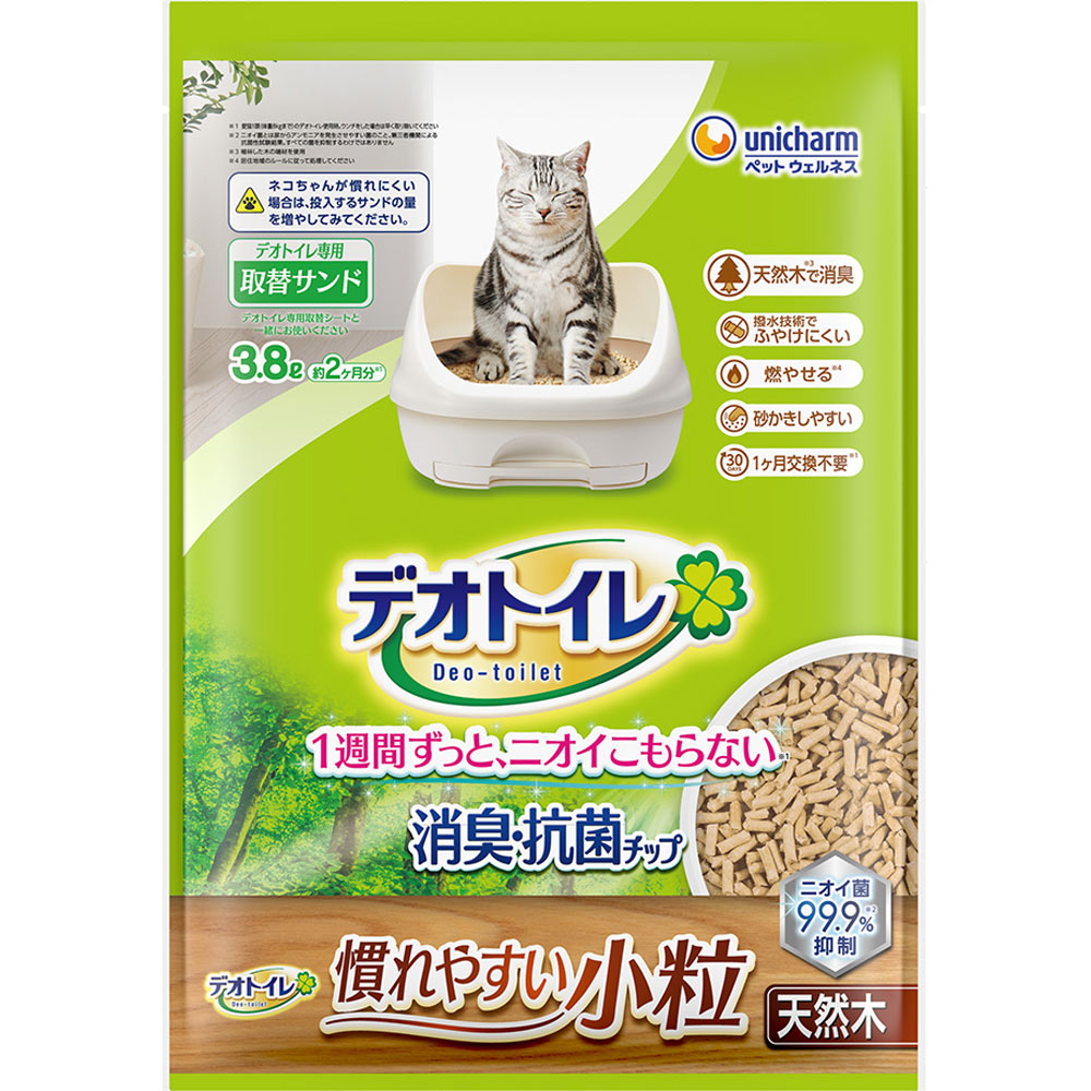 デオトイレ　消臭・抗菌チップ天然木小粒 ３．８Ｌ ユニ・チャームペットケア