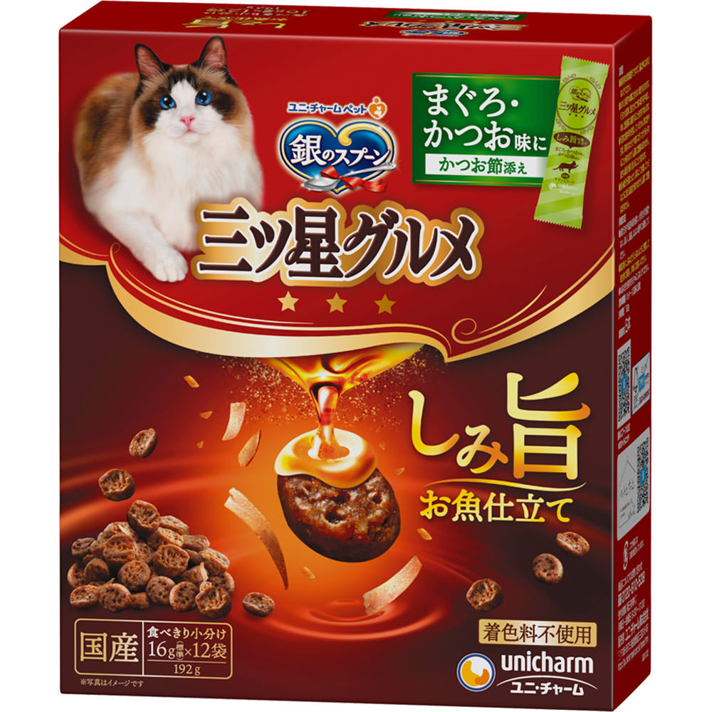 三ツ星グルメ　しみ旨お魚仕立てまぐろかつお味 １９２ｇ ユニ・チャームペットケア