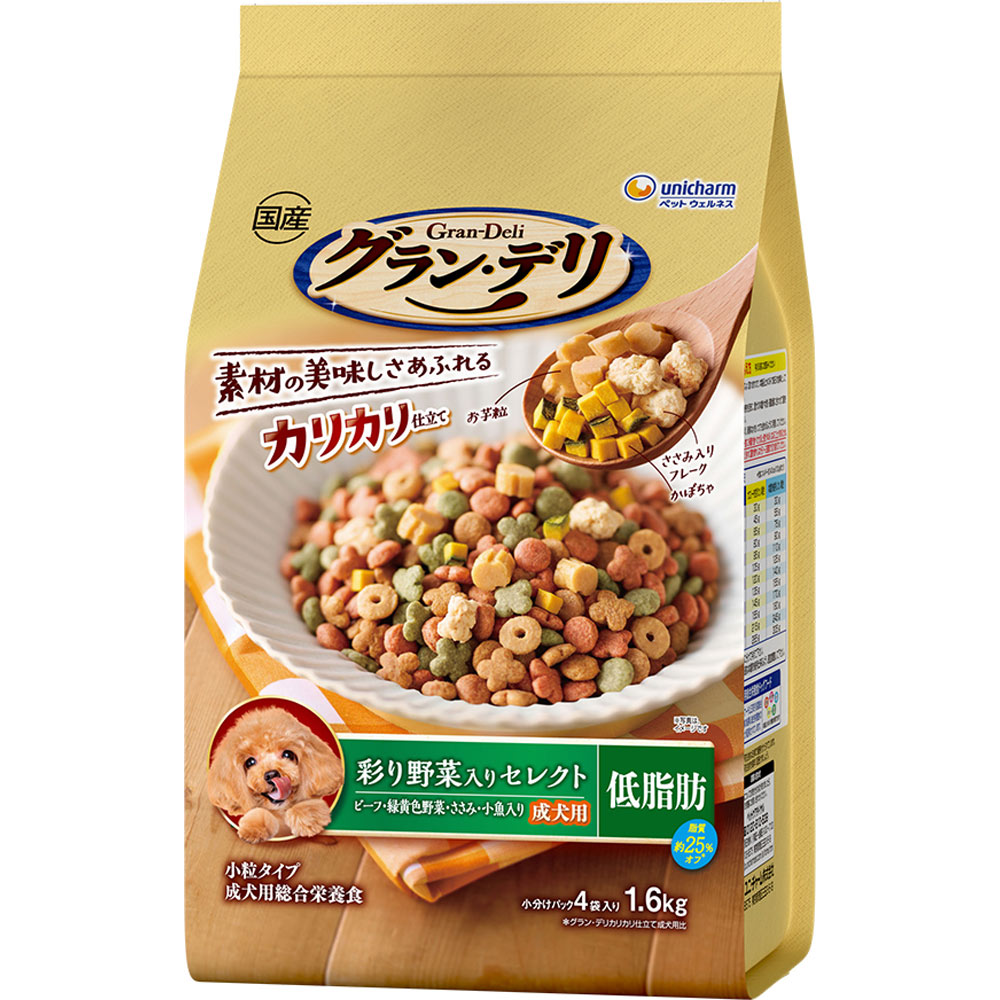 グラン・デリ カリカリ 成犬低脂肪野菜セレクト １．６ｋｇ ユニ・チャームペットケア